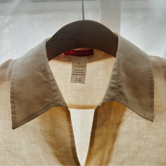 VINTAGE 90’s ANNE KLEIN timeless classic linen button down - Picture 4 of 5